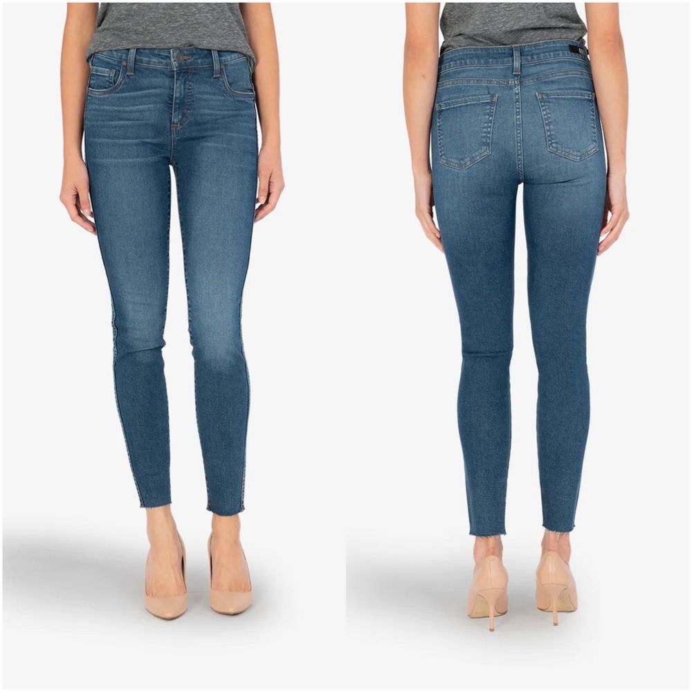 KUT FROM THE KLOTH Connie High Rise Fab Ab Ankle Skinny Instigator Wash